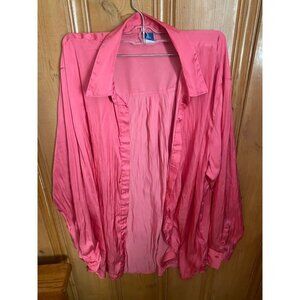 Old Navy Pink silky button down tunic Tall L